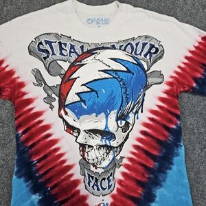 Vintage Y2K 2003  Grateful Dead Steal Your Face Off T Shirt Liquid Blue Medium